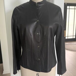 Siena Studio Black Leather Jacket, Size 8